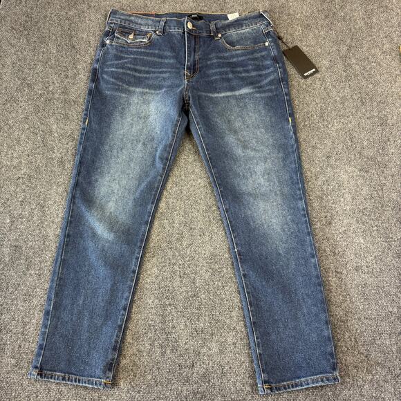 True Religion Jeans Rocco SN Flap Relaxed Skinny 34 x 30 Dark Shivering NWT $159 - Picture 4 of 12